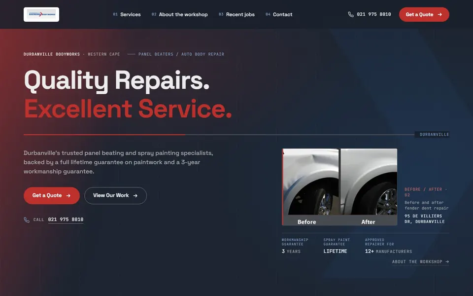 Website Revamp — Panel beater template